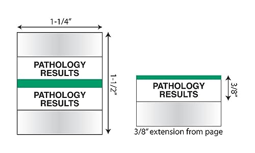 Tabbies 54537 Pathology Results Medical Chart Index Tabs, 100 Pack, Green 1.25 x 0.5 in Self-Adhesive Patient File Divider Tabs for Records & Folders - style: Pathology Results