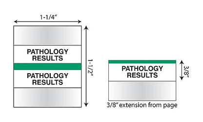 Tabbies 54537 Pathology Results Medical Chart Index Tabs, 100 Pack, Green 1.25 x 0.5 in Self-Adhesive Patient File Divider Tabs for Records & Folders - style: Pathology Results