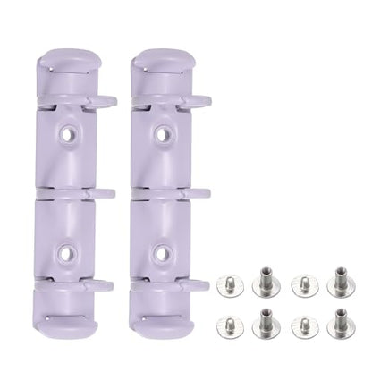 PATIKIL A8 3-Hole Ring Binder Mechanisms, 2 Set Binder Spines Replacement for Office Planners Documents Recipes Organization Storage, Purple - color: Purple