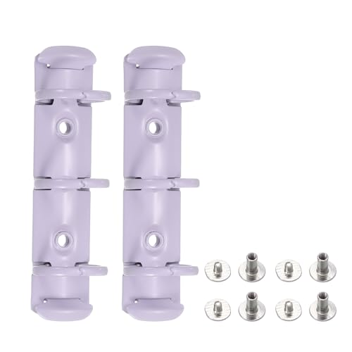 PATIKIL A8 3-Hole Ring Binder Mechanisms, 2 Set Binder Spines Replacement for Office Planners Documents Recipes Organization Storage, Purple - color: Purple
