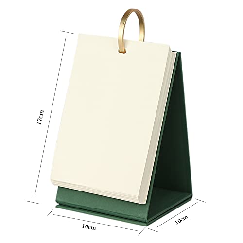Small Blank Flash Cards Index Cards Mini DIY Cover Sketchbook with Binder Rings 180Pcs Paper Standing Flip Blank Desk Calendar Drawing Sketch Book Memo Scratch Pads for Note Taking Painting Working - color: Green
