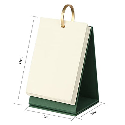 Small Blank Flash Cards Index Cards Mini DIY Cover Sketchbook with Binder Rings 180Pcs Paper Standing Flip Blank Desk Calendar Drawing Sketch Book Memo Scratch Pads for Note Taking Painting Working - color: Green