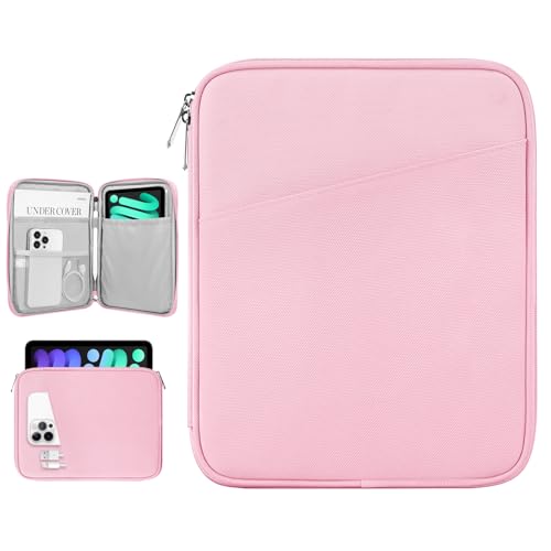 Dadanism 8-9 Inch Tablet Sleeve Bag Carrying Case, Flowers Pink | Fits iPad mini 7th/6th 8.3", iPad mini 7.9", Galaxy Tab A7 Lite/A9 8.7", Remarkable Paper Pro Move 7.3" 2025, Tab M9/M8 - color: Flowers Pink, size: 8-9 inch