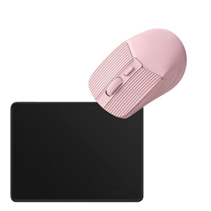 Ergonomic Bluetooth Mouse and Mouse Pad for Laptop, Pink