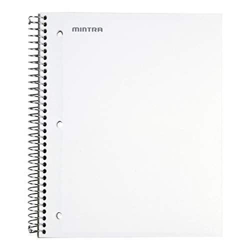 Mintra Office Durable Spiral Notebooks, 3 Subject (aTeal, Purple, White, Wide Ruled 3pk) - color: aTeal, Purple, White, size: Wide Ruled 3pk