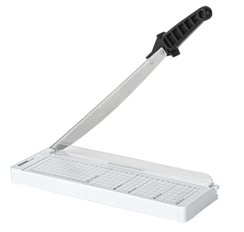 A4 Heavy Duty Paper Cutter, 15.6 in x 8.8 in 8 Sheets Capacity Paper Trimmer for Coupon, Label, Cardstock, and Scrapbooking Craft for Office and Home (White) - color: White