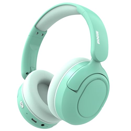 MIDOLA Kids Bluetooth Headphones Active Noise Cancelling Lightweight Wireless Headphone for Kid Volume Limited 85/94dB Foldable Over-Ear Headset with Mic,68 Hours Playtime,for Toddler Child Green - color: Mint Green