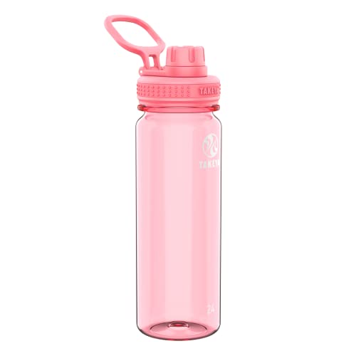 Takeya Tritan Sport Water Bottle with Spout Lid - BPA-Free & Dishwasher-Safe Water Bottle - Reusable Bottle with Lid Handle - Simple Leak-Proof Water Bottle - 24 oz, Flutter Pink - color: Flutter Pink, size: 24 Ounces