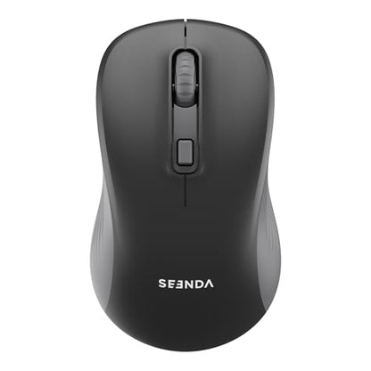 seenda Bluetooth Wireless Mouse, Bluetooth & 2.4G USB Dual Mode, Quiet Clicks, 1600 DPI Smooth Tracking, Ergonomic Design, 24-Months Battery Life, Portable Mouse for Laptop/Mac/Ipad/PC/Tablet-Black - color: Black