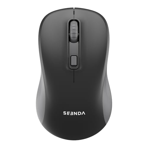 seenda Bluetooth Wireless Mouse, Bluetooth & 2.4G USB Dual Mode, Quiet Clicks, 1600 DPI Smooth Tracking, Ergonomic Design, 24-Months Battery Life, Portable Mouse for Laptop/Mac/Ipad/PC/Tablet-Black - color: Black