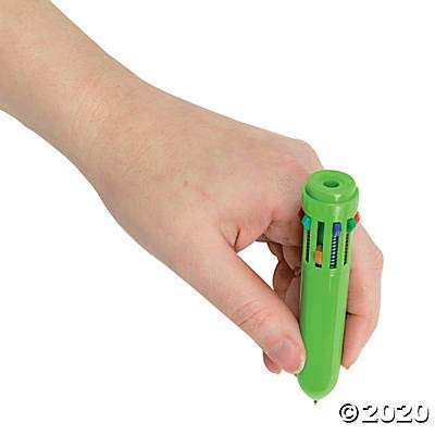 Fun Express Neon Mini Shuttle Pens (set of 12) Each Pen has 10 Different Ink Colors