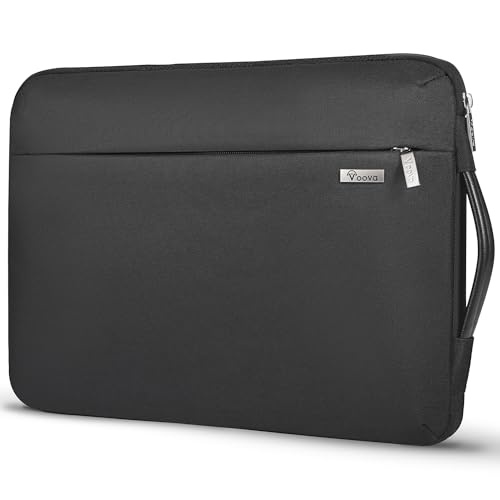 Voova Laptop Sleeve Case 15.6 16 Inch with Handle, 360° Protective Waterproof Slim Computer Bag Cover Compatible with MacBook Pro M2/M3/M4 16, HP Acer Lenovo Yoga ThinkPad Asus Laptop, Black - color: Black, size: 15.6-16 Inch