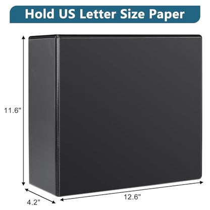 CIXILDTS 4" 3 Ring Binder, Standard 4-Inch Slant-D Ring Binder Fit Letter Size Paper, Presentation View Binders, 6 Packs, Black - color: Black, size: 4", style: 6-Pack