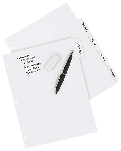 Avery Big Tab Write & Erase Durable Plastic Dividers for 3 Ring Binders, 5-Tab Set, White, 1 Set (16370) - style: 1 Set