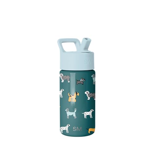 Simple Modern Kids Water Bottle with Straw Lid | 14oz Insulated Stainless Steel Kids Tumbler & Spill Proof Toddler Cup for School, Girls, Boys | Summit | Dog Days - color: -Dog Days, size: 14 Ounces