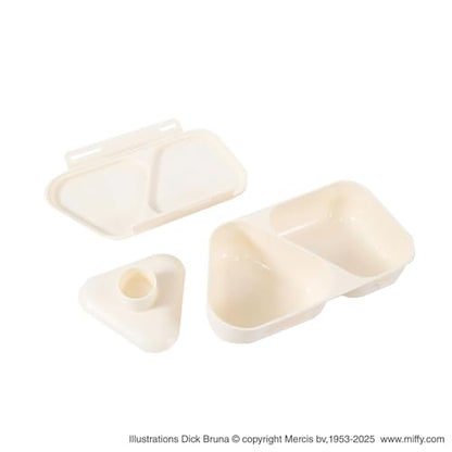 Kutsuwa MF952 Miffy Rice Side Dish Case, Left 7.5 + Right 8.5 fl oz (215 + Right) 8.5 fl oz (250 ml), British Garden, Made in Japan - color: Rice Side Dish Case