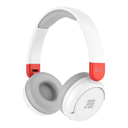 Cubitt Bluetooth Headphones for Kids, Wireless, with Premium Sound Quality, Built in Microphone, 24 Hours Playtime, Study Mode/Volume Limited and AUX Cord for iPad, Tablet, Airplane, Phone, PC, White