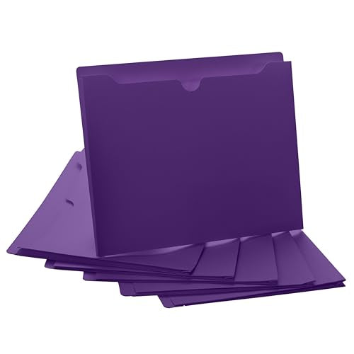Purple File Jackets, 1 Inch Expansion, Letter Size, Reinforced Straight-Cut Tab, 6 Pack - color: Purple, style: 1 Inch Expansion