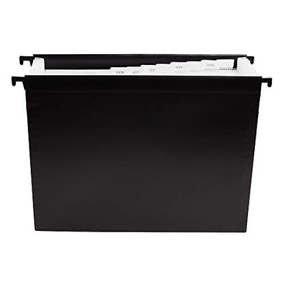 Staples Poly Expanding Hanging File Folder, 12‑Pocket Letter‑Size Accordion File with Jan–Dec Index, Durable Poly Construction, Black