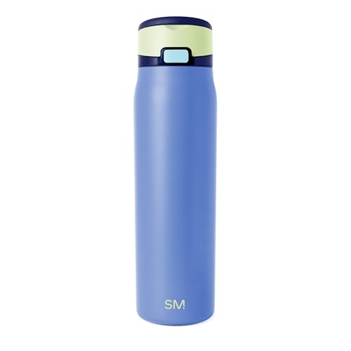 Simple Modern Mesa Loop Water Bottle with Covered Straw and Handle | 24oz Cup Holder Friendly Insulated Stainless Steel Bottles for Travel, Sports and School | Neptune - color: -Neptune, size: 24 Ounces