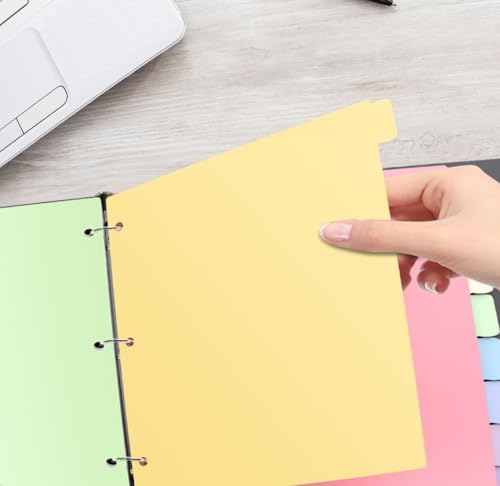 8 Tab Binder Dividers,Plastic Dividers for 3 Ring Binder,Big Tab Dividers for 3 Ring Binder with Sticker Labels, Pastel Color (2)