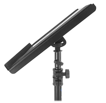 Rockville RLS68 Dual-Tray Laptop/Tablet Stand, Adjustable Height 30-51", Foldable, Portable, for DJs, Presenters, and Musicians | 30-51" Height, 22 lb Capacity, 15.75" x 11" Main Tray, 7.8" x 5.5" Side Tray, Angle Adjustment, Folding Steel Frame