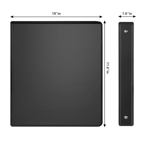 COMIX Sturdy 3 Ring Binder 1 inch with Clear View Cover, 1" Round Ring View Binder, PVC-Free, 200 Sheets Capacity of US Letter Size Paper, Office ＆ School Supplies, 6 Pack (Black) - color: Black, size: 1 Inch, style: 6 Pack