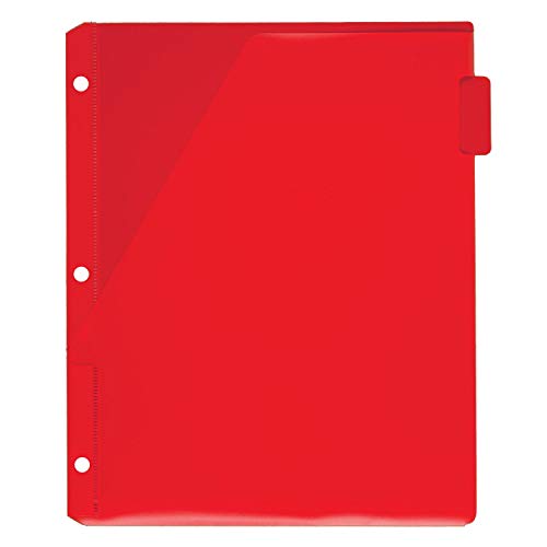 Mead Tab Dividers with Pocket, 3 Hole Punch, Fits 3 Ring Binder, Assorted Colors, 5 Pack (20038)