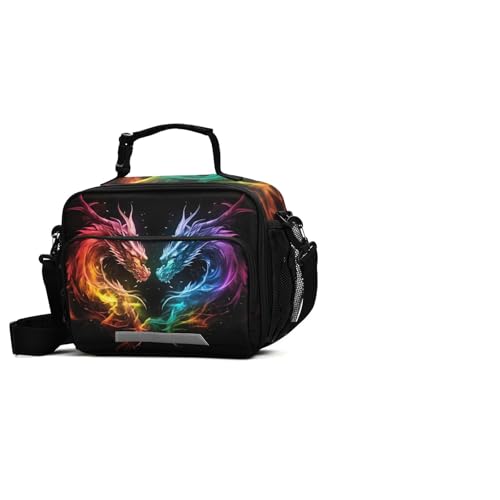 Color Flame Dragon Kids Lunch Box Insulated Lunch Bags Cooler Tote Bag with Removable Shoulder Strap for Boy Girl Student 20847458 - color: Flame Dragon