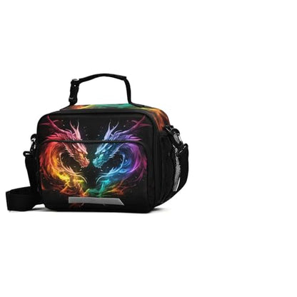 Color Flame Dragon Kids Lunch Box Insulated Lunch Bags Cooler Tote Bag with Removable Shoulder Strap for Boy Girl Student 20847458 - color: Flame Dragon