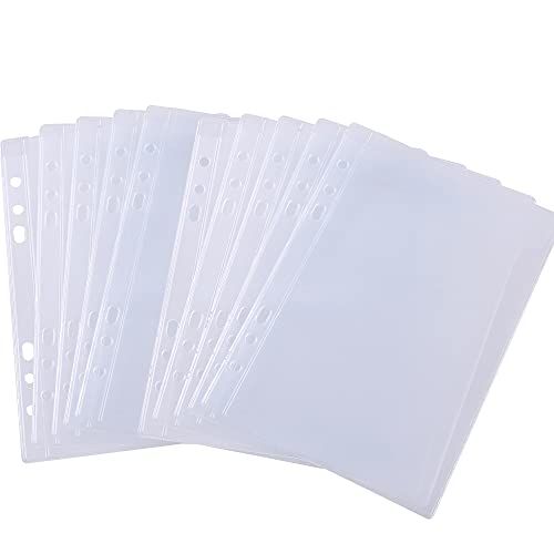 CYFUN DESIGN 10 Sheet Binder Pockets Sleeves Bags A5 Size 6 Hole Binder Folder for Dies and Stamps Storage,Waterproof PVC Clear Bags Protectors for Cutting Dies Stencil Album Stamp Crafts - color: 10pcs One Grid Page Protectors Pockets