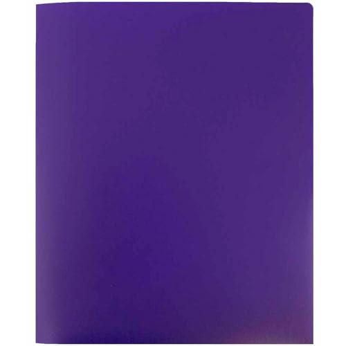 JAM PAPER Heavy Duty Plastic 2 Pocket Extra Tough School Folders - Purple - 3/Pack - color: Purple, size: 3 Per Pack