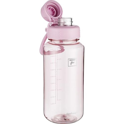 Fanhaw 32 oz Clear BPA-Free Tritan Water Bottle with Fast-Flow Spout Lid, BPA-Free & Leak-Proof Wide-Mouth Reusable Bottle for Gym, School & Office, Back to School Essentials (Cherry Blossom) - color: Cherry Blossom, style: 32 Ounces