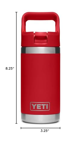 YETI Rambler Jr. 12 oz Kids Bottle, with Straw Cap - color: Rescue Red