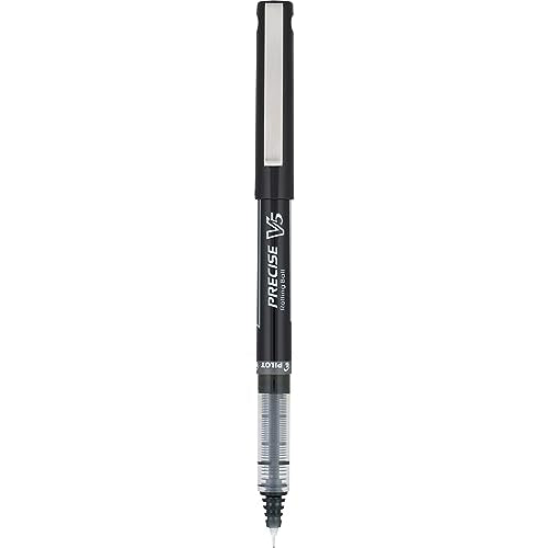 Pilot Precise V5 Rollerball Pens, Extra Fine Point 0.5 mm Black Pens, Black, Pack of 12 - Ideal for School, Journaling & Office Writing - color: Black, size: 12 Count (Pack of 1)