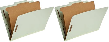 Amazon Basics Classification File Folders, 1 Divider, 2-Inch Embedded Fasteners, Letter Size for Documents, Light Green, 20-Pack - color: Light Green, size: 12.05 x 10.47 Inch (Letter) (Pack of 2), style: 1 Divider