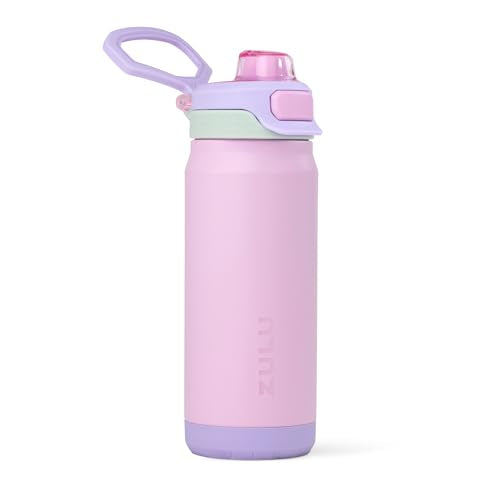 ZULU Powerfill Pro 18oz Kids Stainless Steel Water Bottle with Quick Fill Lid, Triple Wall Vacuum Insulated, Leak Proof Locking Lid, Sip & Chug, Reusable, BPA Free, Dishwasher Safe, Sweet Sorbet - color: Sweet Sorbet