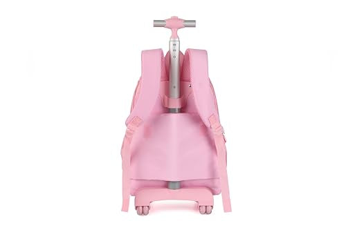 Rolling travel Laptop Backpack for school Teens Girls (STAR HEART PINK) - color: Star Heart Pink