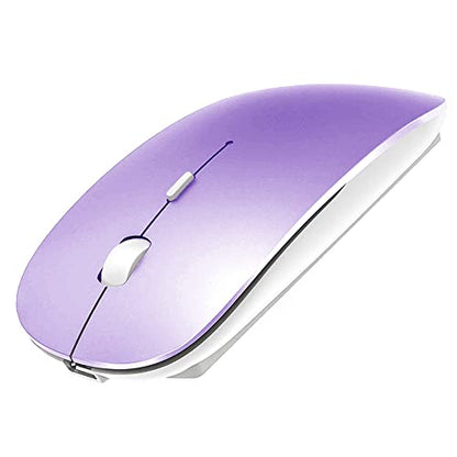 KLO Bluetooth Mouse for MacBook/Laptop/Notebook/pc/iPad/Chromebook, Wireless Mouse for MacBook Pro/AIR (Purple) - color: Purple