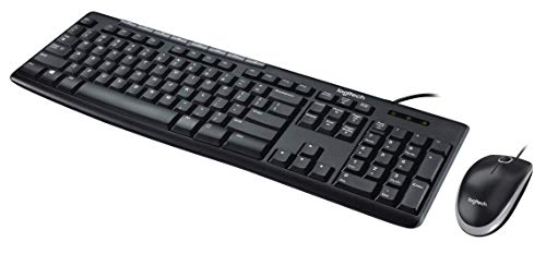 Logitech MK200 Media Combo Full Size Wired Keyboard with Mouse - Black | Full size wired keyboard with easy-access media controls, high-definition optical mouse, plug and play USB connection - size: One Size
