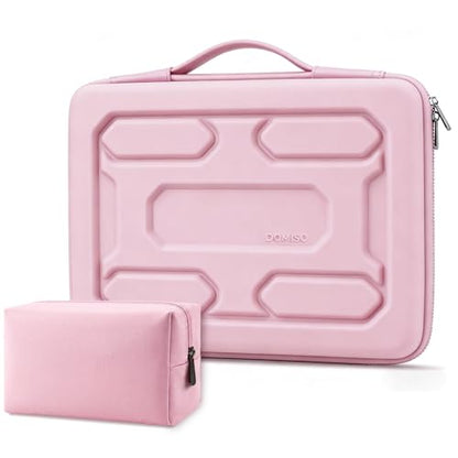 DOMISO Laptop Hard Case 17-17.3 inch Waterproof Shockproof Hard Shell Laptop Sleeve with Handle & Storage Pocket, Compatible with MacBook, HP, Dell,Pink - color: Pink, size: 17.3 inch