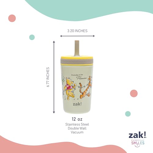 Zak Designs Disney Winnie the Pooh Kelso Toddler Cups For Travel or At Home, 12oz Vacuum Insulated Stainless Steel Sippy Cup With Leak-Proof Design is Perfect For Kids (Winnie the Pooh & Friends) - color: Winnie the Pooh & Friends