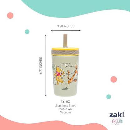 Zak Designs Disney Winnie the Pooh Kelso Toddler Cups For Travel or At Home, 12oz Vacuum Insulated Stainless Steel Sippy Cup With Leak-Proof Design is Perfect For Kids (Winnie the Pooh & Friends) - color: Winnie the Pooh & Friends