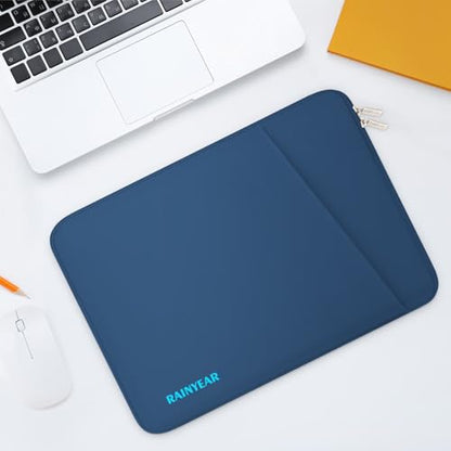 RAINYEAR Laptop Sleeve Case with Front Pocket, 13.3 Inch Protective Portable Case Briefcase Laptop Carrying Bag Compatible with 13.3-14 Inch Laptop PC, 14 Inch MacBook Pro M5 M4 M3 M2 M1, Navy Blue - color: Navy Blue, size: 13.3-14 inch