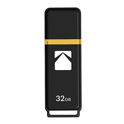 Kodak EKMMD32GK103 - USB Drive 3.2/3.1/3.0-32 GB, 32 Go - Classic Serie - K100 Model - Black mat casing with a Transparent Yellow Neck + a Cap - size: 32GB