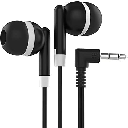 Maeline Bulk Earbuds with 3.5 mm Headphone Plug - 30 Pack Wholesale Bundle - Black - color: Black, size: 30 Pack