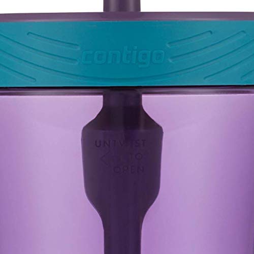 Contigo Kids Spill-Proof 14oz Tumbler with Straw and BPA Free Plastic Eggplant - color: Eggplant, size: 14 Ounces