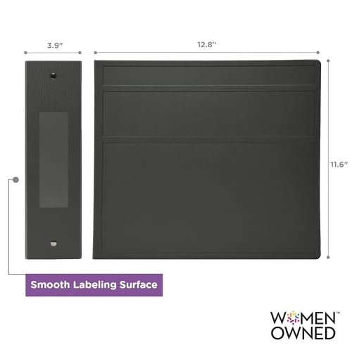 Carstens 4-Inch Heavy Duty 3-Ring Binder - Side Opening, Charcoal Gray, Durable Plastic, Precision No-Gap Rings, Waterproof Cover, No Pockets, Holds 600 Letter Sheets, BPA-Free, Made in USA (1851-3R) - color: Charcoal Gray, size: Individual
