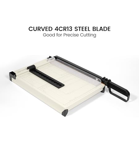 Paper Cutter,Paper Trimmer12" Cutting Length Heavy Duty Guillotine Paper Slicer with Safety Guard and Magnetic Guide Rail,12 Sheets Capacity,Ideal for Offices,Homes,Printing Shops,Photo Studios
