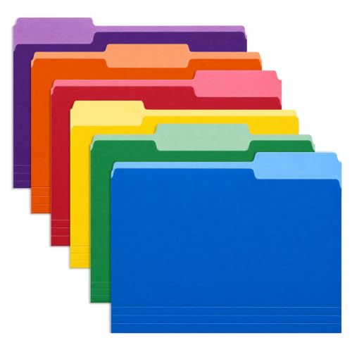 Colored File Folders, Manila Folders with 1/3 Cut Tabs, 18 Pack | Letter Size(8.5x11), 3 Tab, Expandable Capacity, Thick Paper, Back to School, Office Supplies